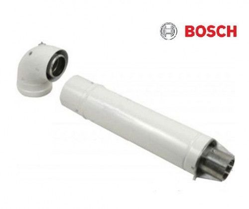Труба коаксиальная горизонтальный комплект, отвод 90+труба 810 мм. Ø60/100   AZ 389 Bosch - интернет-магазин сантехники Сандеталь