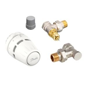 Danfoss Комплект кранов термостат+клапан RA-FN+RLV-S 1/2 угловой 015G5301 - интернет-магазин сантехники Сандеталь