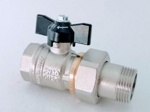 GF Кран шаровый с американкой  3/4" прямой, pn30, ручка бабочка  - интернет-магазин сантехники Сандеталь