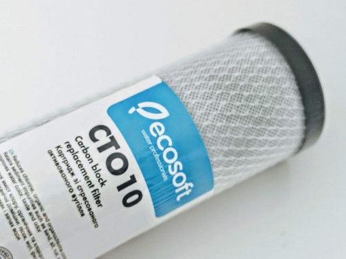 Картридж из угля прессованного  10"  (10 мкм)  CТО10  Ecosoft - интернет-магазин сантехники Сандеталь