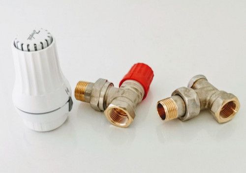 Комплект кранов RAE  термостат+клапан с преднастройкой RA-N+RLV-S 1/2 угловой (013G2219), Danfoss - интернет-магазин сантехники Сандеталь