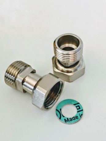 Штуцер с накидной гайкой 3/4"х3/4"  никель  - интернет-магазин сантехники Сандеталь