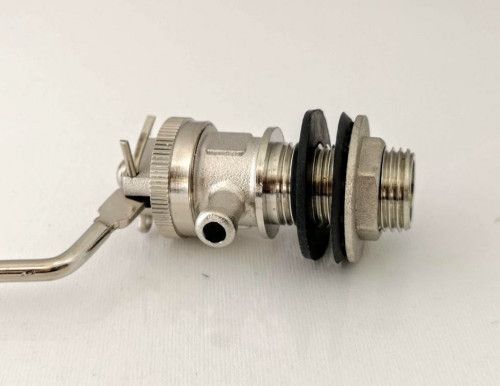 Клапан для унитаза 1/2" хром.боковой +поплавок Solomon - интернет-магазин сантехники Сандеталь