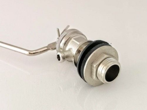 Клапан для унитаза 1/2" хром.боковой +поплавок Solomon - интернет-магазин сантехники Сандеталь
