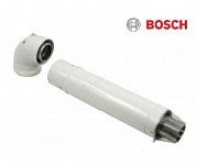 Труба коаксиальная горизонтальный комплект, отвод 90+труба 810 мм. Ø60/100   AZ 389 Bosch - интернет-магазин сантехники Сандеталь
